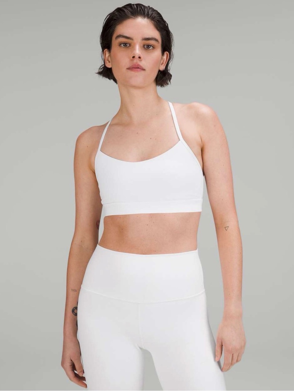 Lululemon Flow Y Bra Nulu White Light Support A-C Cups Size 12